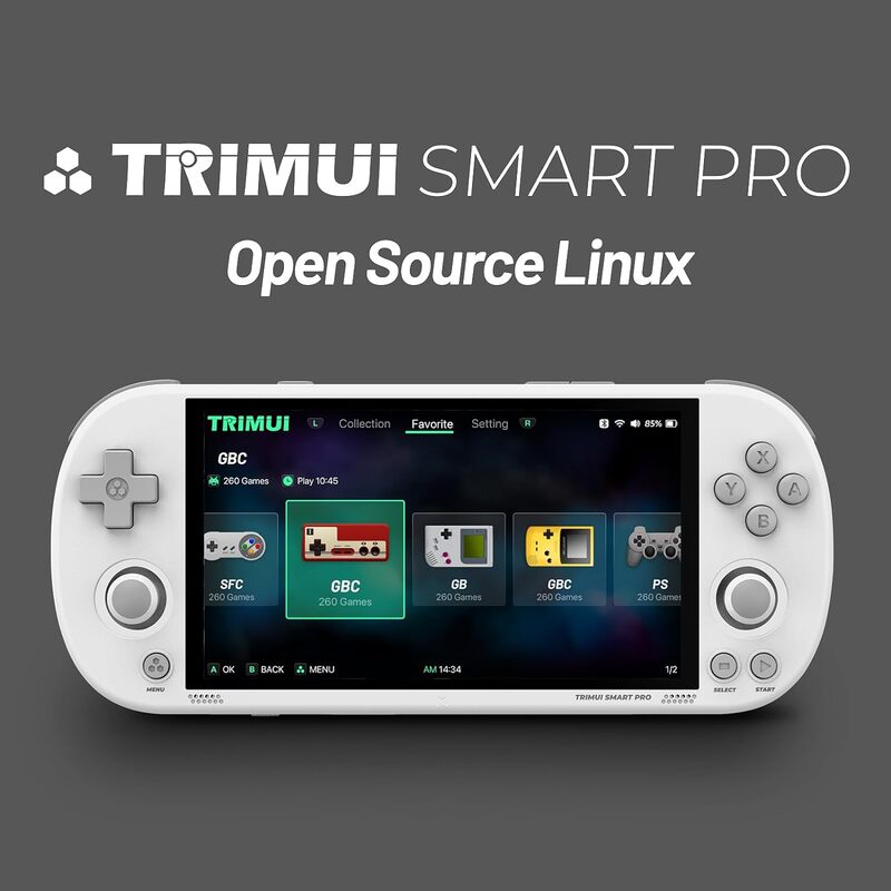 Trimui Smart Pro 5-inch Handheld Game Console Preinstalled Emulator System 128GB (White)